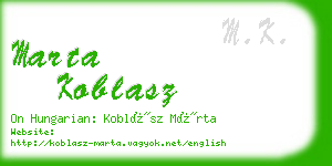 marta koblasz business card